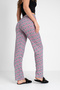 Cotton Thin Breathable Fabric Ribbon Waist Detailed Printed Pocketless Women's Pajama Bottoms