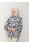 Leopard Patterned Jesi̇Ca Shirt Standert Size Long Sleeve Si̇Yah