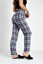 Cotton Thin Breathable Fabric Ribbon Waist Detailed Printed Pocketless Women's Pajama Bottoms