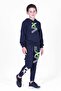 3-Piece Kangaroo Pocket, X Printed, Hooded Boys Tracksuit Set - 4