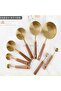 Gold Luxury Measuring Spoon Set with Wooden Handle (4-4) - 2