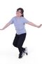 Solid Color, No Pattern, Elastic Waist Bottom-Top Girl's T-shirt Tracksuit Set - 2