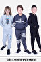 Boy's 3-Piece Hooded-Cangarous Pouch Printed Tracksuit