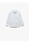 Long Sleeve Button Single Pocket Striped Shirt