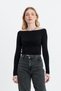 Black Chest Ruffle Detail Blouse 20178 - 2