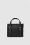 Merry Black Leather Hand and Shoulder Bag with Adjustable Strap - Women's Bag