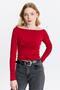 Red Chest Ruffle Detail Blouse 20178