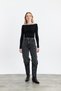 Black Chest Ruffle Detail Blouse 20178 - 3