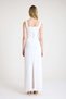 White Square Neck Straight Slim Fit Slit Wedding Dress Promise Dress Engagement Dress - 5