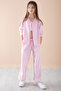 Pink Half Sleeve Girl's 3 Piece Cropped Suit 20325 - 6