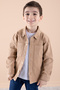 Brown Jean Jacket Text Printed Boy's 3 Piece Suit with Trousers 20313 - 4