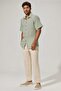 Short Sleeve Double Face Green Men's Shirt