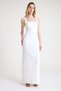 White Square Neck Straight Slim Fit Slit Wedding Dress Promise Dress Engagement Dress - 2
