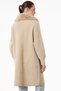 Knitwear Coat with Fur Collar and Pockets BEJ - 4