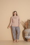 Women's Battal Milan Fabric Pajamas Set Plus Size Long Sleeve - 3