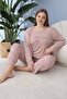 Women's Battal Milan Fabric Pajamas Set Plus Size Long Sleeve - 6