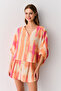 Cosmopolitan Shirt Collar Shorts Pajama Set - 2