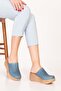 Women's Genuine Leather Platform Sole Sabo Slippers Anl.3244