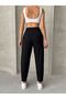Women's Black Pleated Trousers with Buttons - 5
