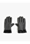Faux Leather Gloves with Herringbone Pattern