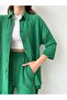 Women's Green Double Sleeve Top and Bottom Shirt Set - 3
