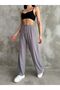 Women's Gray Elastic Waist Palazzo Pants - 3