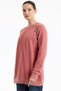 Pink Mink Tunic - Raglan Sleeves and Button Detail - 2