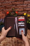 Long Vegan Leather Portfolio Card Holder - Rose Gift - 3