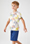 Rolypoly Palm Tree Beige Boys' Bermuda Set - 3