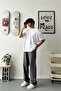 Unisex High Waist Wide Leg Adjustable Baggy Oversize Sweatpants - 2