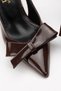 Rissoli Women's Bitter Brown Patent Leather Bow Open Back Casual Casual Evening Dress Stiletto Heels - 6