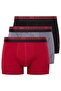 US Polo Assn80522 Men's Cotton 3-Piece Boxers-Black&Printed&Claret Red