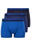 US Polo Assn80522 Men's Cotton 3-Piece Boxers-Sax&Navy Blue&Printed