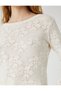 Long Sleeve T-Shirt Crochet Crew Neck - 5