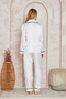 Silky Satin Women's Pajama Set Plain Pattern Piped Pajama Bridal Set - 3