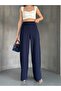 Women's Wide-Leg Palazzo Pants with Side Zipper Mvms649621 - 2