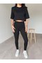 Black Gathering Pocket Detailed Trousers Leggings - 4