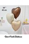 Brown Cream Tones Foil Helium Heart Balloon Set 3 Pcs