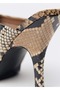 Animal Pattern Open Back Leather High Heels - 5