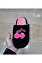 Women's Ultra Light Soundless Non-Slip Cherry Figured Plush House Slippers - 2