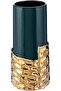 Flower Vase 13Cm X 13Cm X 26Cm Green And Golden
