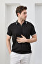 Men's Non-Shrink Cotton Fabric Slim Fit Slim Fit Polo Neck T-Shirt - 7