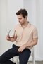 Men's Non-Shrink Cotton Fabric Slim Fit Slim Fit Polo Neck T-Shirt - 3