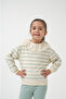 Girl's Double Set with Embroidered Collar and Striped Spanish Leggings, Soft Green - 3