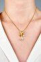 Charm Steel Necklace with Star and Pearl Tips - Gold