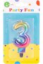 Artistic Numbered Birthday Candle (L9cm x W5cm x H1cm) in multi-colour, C70. Quality assured!