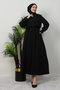 Capes Drawstring Dress Black