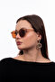 Unisex Champagne Round Framed Sunglasses - 2