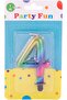 Artistic Numbered Birthday Candle (L9cm x W5cm x H1cm) in multi-colour, C69. Quality assured!