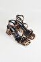 Women's Ankle Strap Leopard Print Heeled Sandals - 5